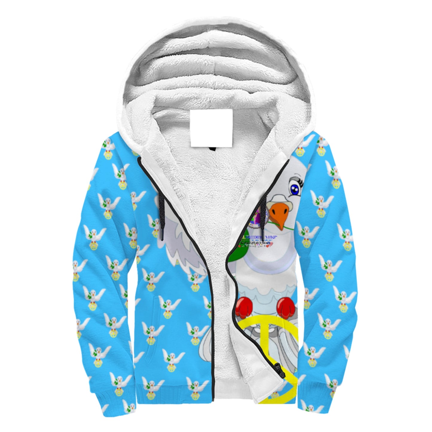 Plush Hoodie GLOBAL FREEDOM UNITED© Men AFGHANISTAN & USA Blue