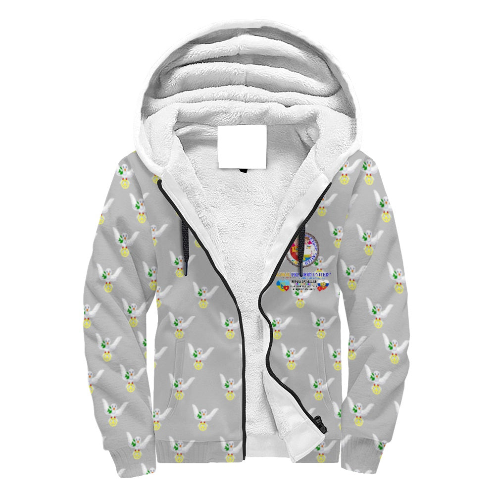 Plush Hoodie GLOBAL FREEDOM UNITED© Men Ukraina & Russia Grey