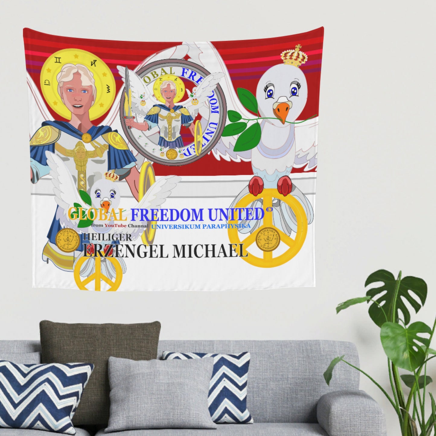 Tapestry Global Freedom United Archangel Michael German Red