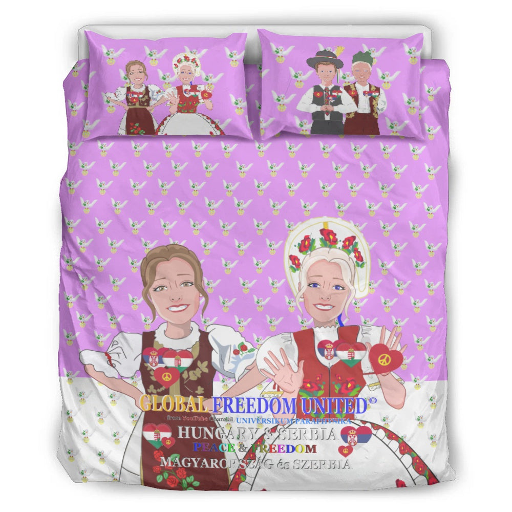 Bed Line GLOBAL FREEDOM UNITED© Women Serbia & Hungary Old Peace Lilac