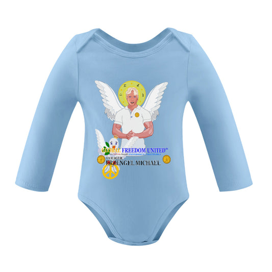 Baby Long-sleeve Bodysuit Global Freedom United Boy Archangel Michael No2