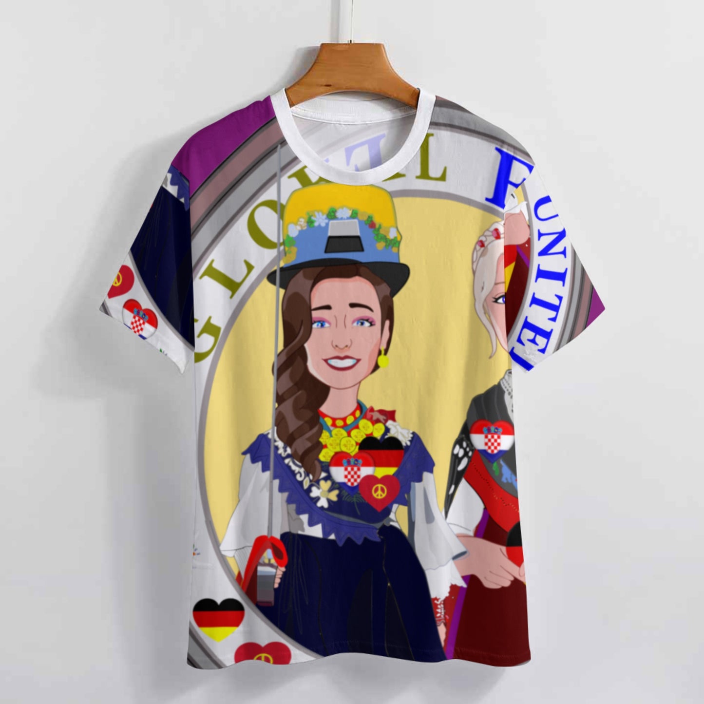 Women´s T-shirt GLOBAL FREEDOM UNITED© Women Croatia & Germany V2 1 Lilac