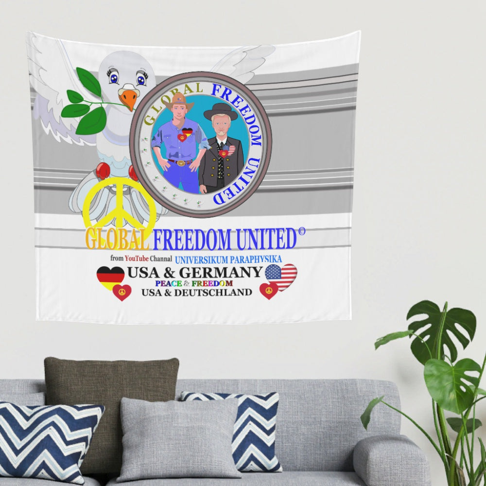 Tapestry Global Freedom United Men Usa & Germany Old Peace Grey
