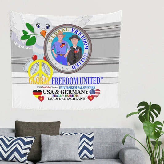 Tapestry Global Freedom United Men Usa & Germany Old Peace Grey