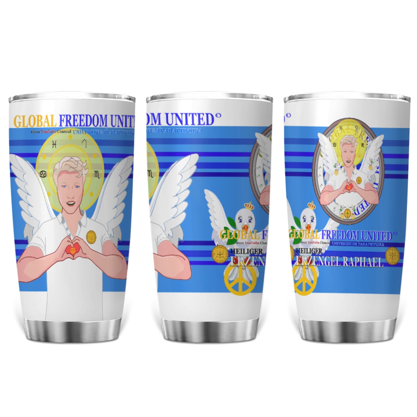 Tumbler Global Freedom United Archangel Raphael German  Deep Blue