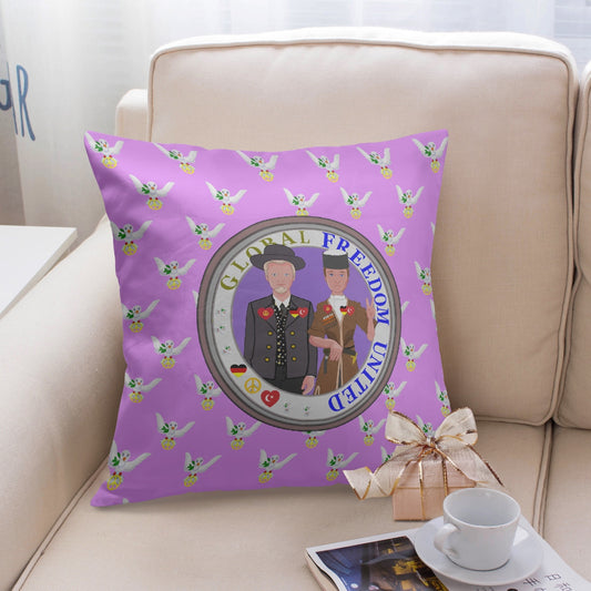 GLOBAL FREEDOM UNITED© Men GERMANY & TURKEY Lilac 18'' Square Pillow Cover