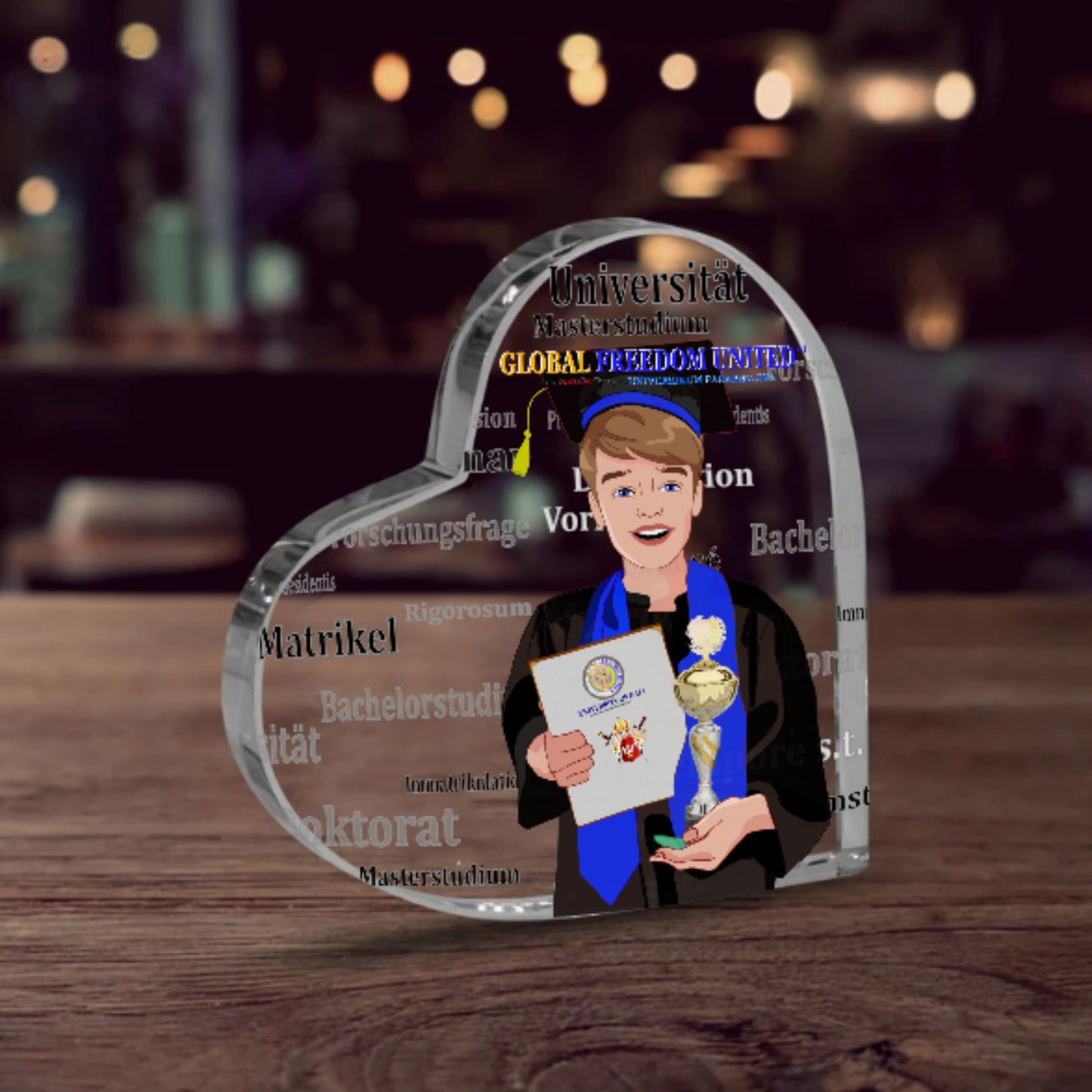 Acryl Haeart GLOBAL FREEDOM UNITED© Student Boy Brown Hair 1