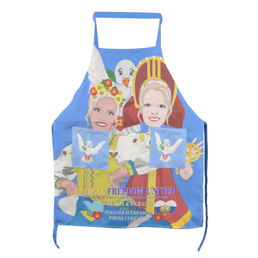 Apron GLOBAL FREEDOM UNITED© Women Ukraina & Russia Blue