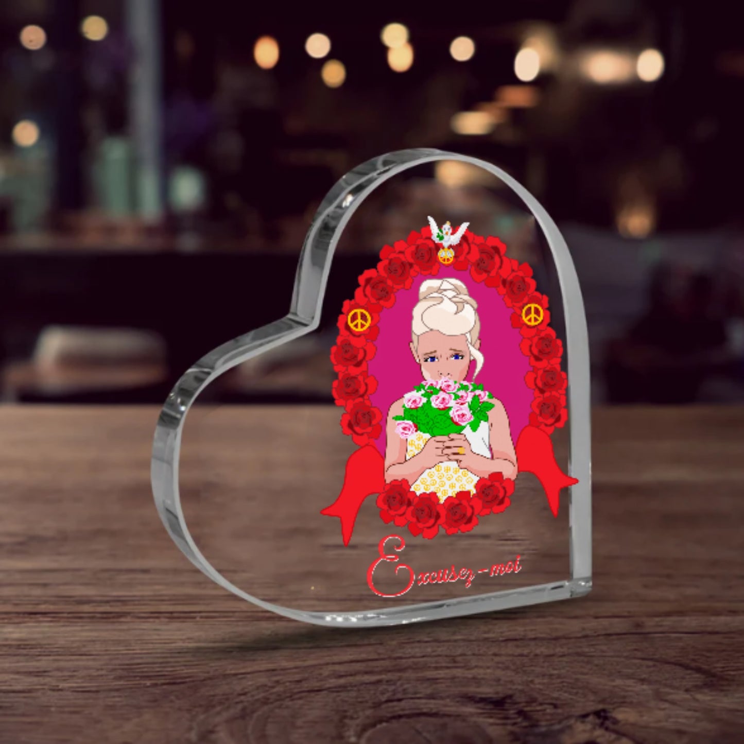 Acryl Haert GLOBAL FREEDOM UNITED© Une fille dit désoié Excusez-moi