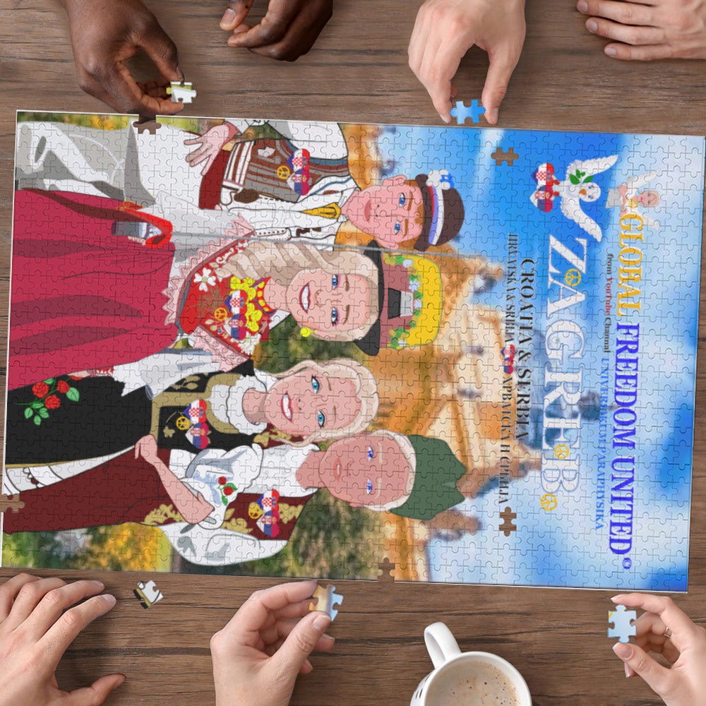Paper Puzzle Global Freedom United Croatia & Serbia Zagreb Old Peace