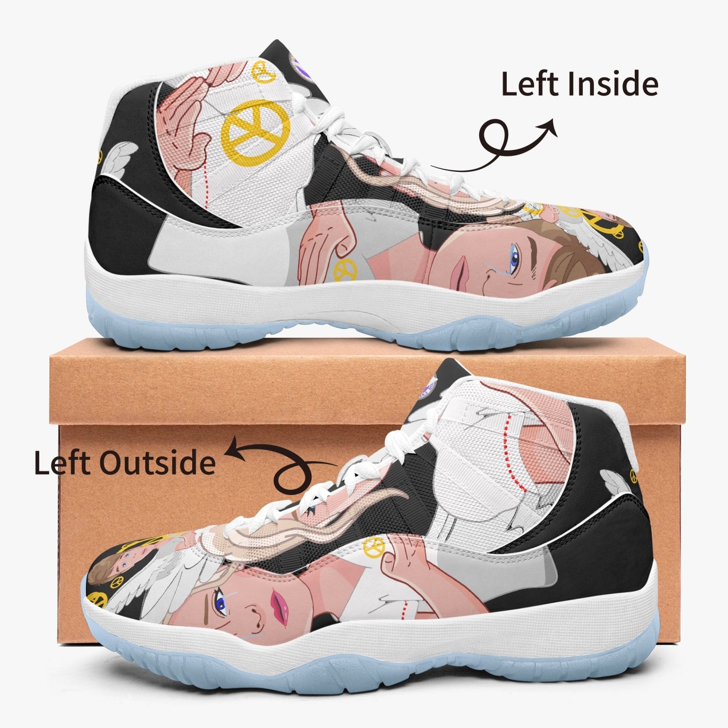 AJ11 Basketball Sneakers -Blue Sole GLOBAL FREEDOM UNITED© ANGEL OF PEACE