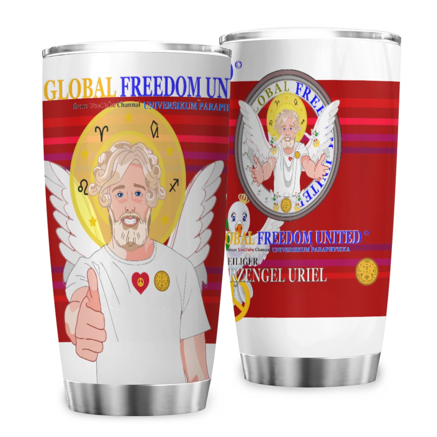 Tumbler Global Freedom United  Archangel Uriel German Red