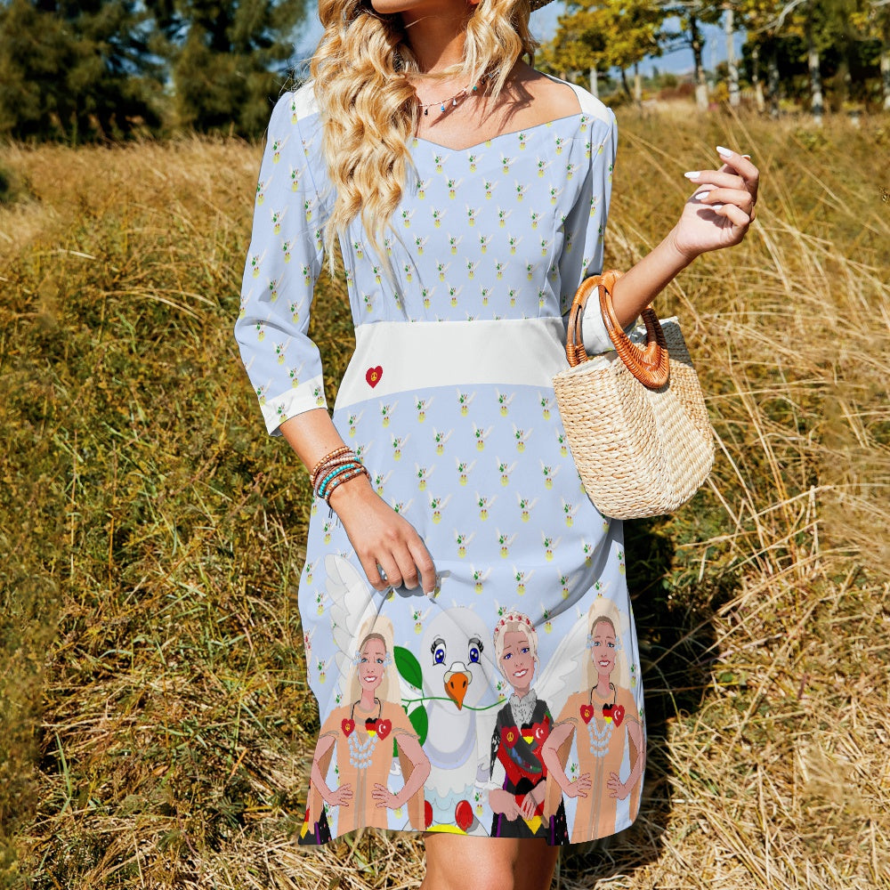 Flare Dress GLOBAL FREEDOM UNITED© Women Turkey & Germany Light Blue