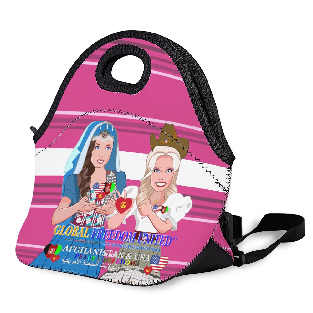 Meal Bag With Strap GLOBAL FREEDOM UNITED© Women AFGHANISTAN & USA Pink