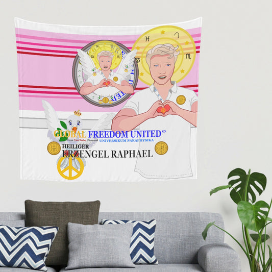 Tapestry Global Freedom United Archangel Raphael German Pink2