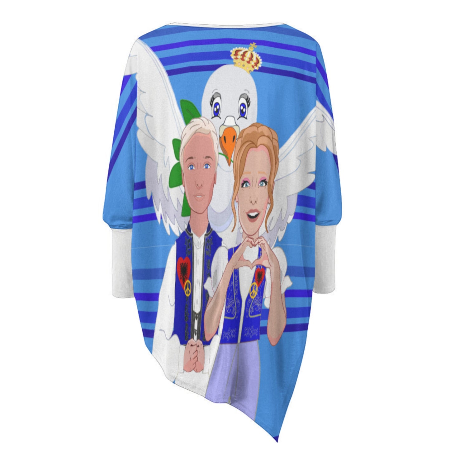 Pullover Long Sleeve T-shirt GLOBAL FREEDOM UNITED© Couple Albania Deep Blue