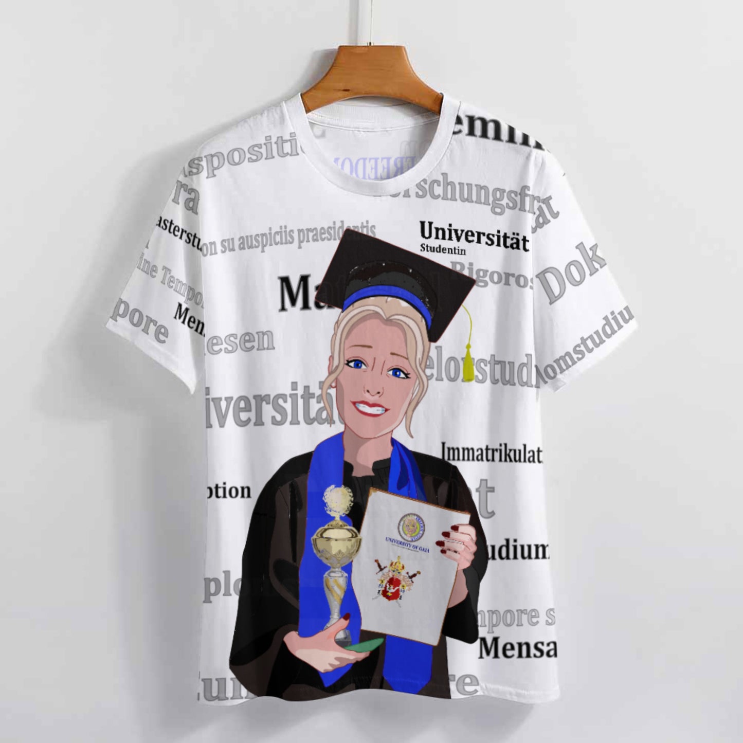 Women´s T-shirt Global Freedom United Student Golden Place Blond Hair 2