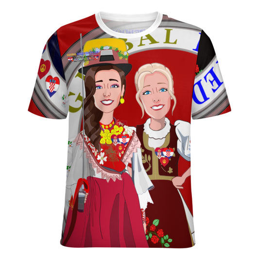 Women´s T-shirt 3 GLOBAL FREEDOM UNITED© Women Croatia & Serbia Red