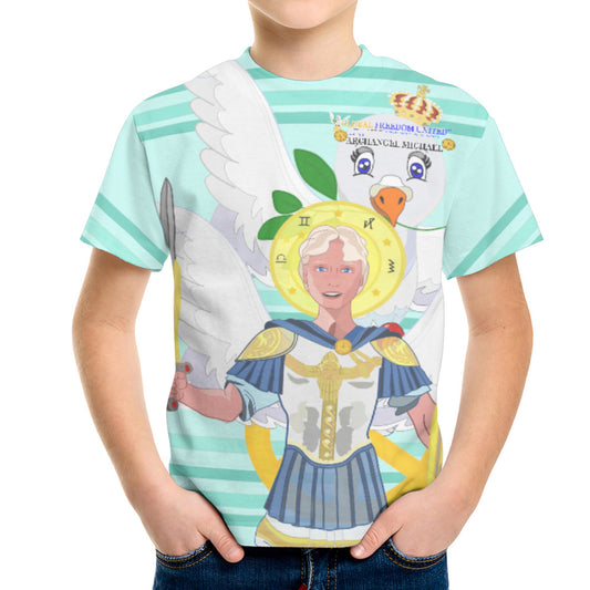 Kits T-shirt Global Freedom United Archangel Michael English V1 Light Green