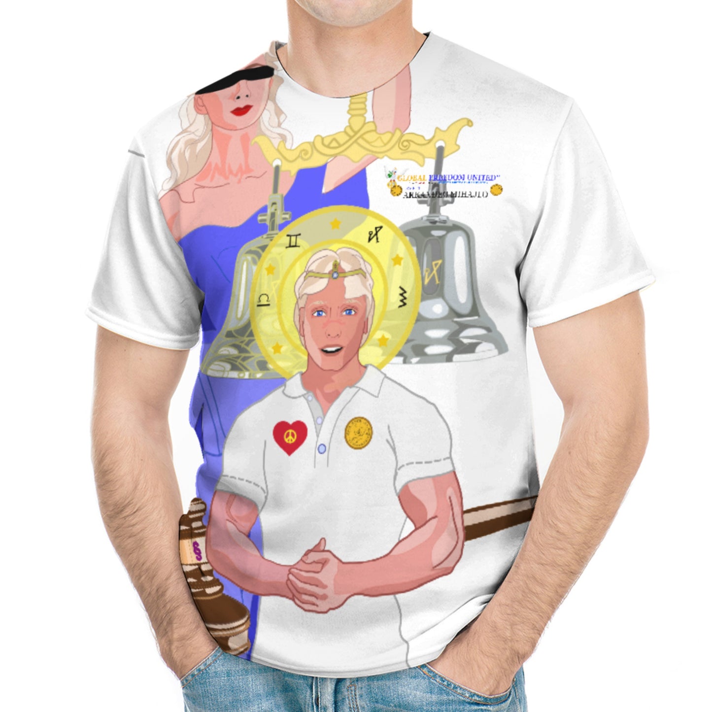 Men´s T-shirt Global Freedom United Archangel Michael Croatia Justicia