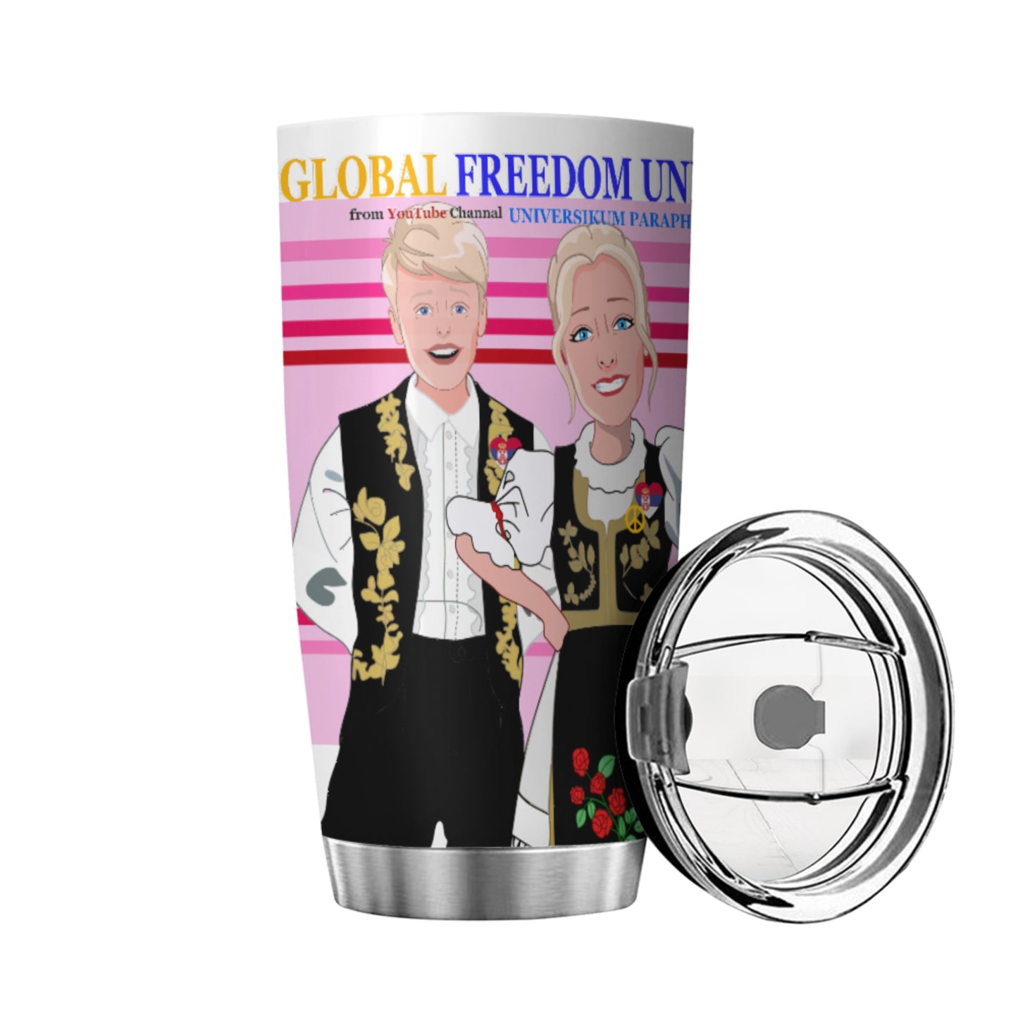 Tumbler Global Freedom United Couple Edition Serbia Black Pink2