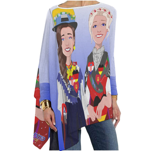 Pullover Long Sleeve T-shirt GLOBAL FREEDOM UNITED© Women Croatia & Germany