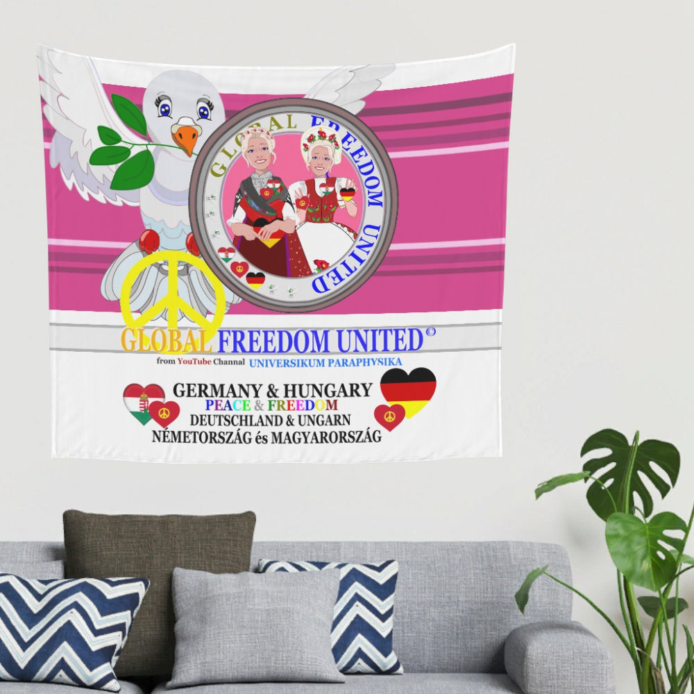Tapestry Global Freedom United Women Hungary & Germany Old Peace Pink