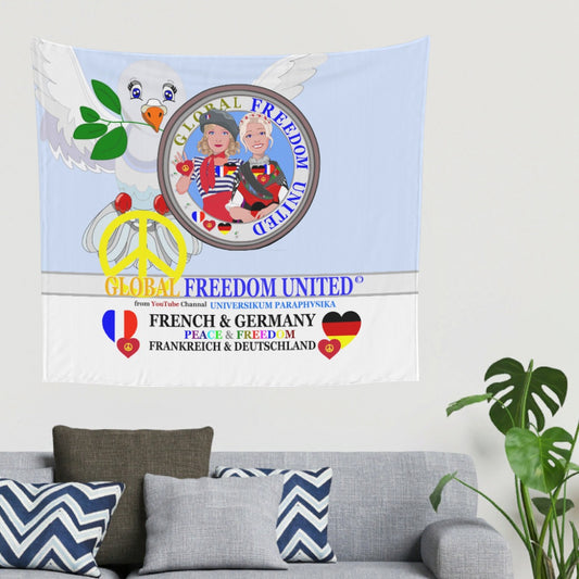 Tapestry Global Freedom United Women French & Germany Old Peace Light Blue