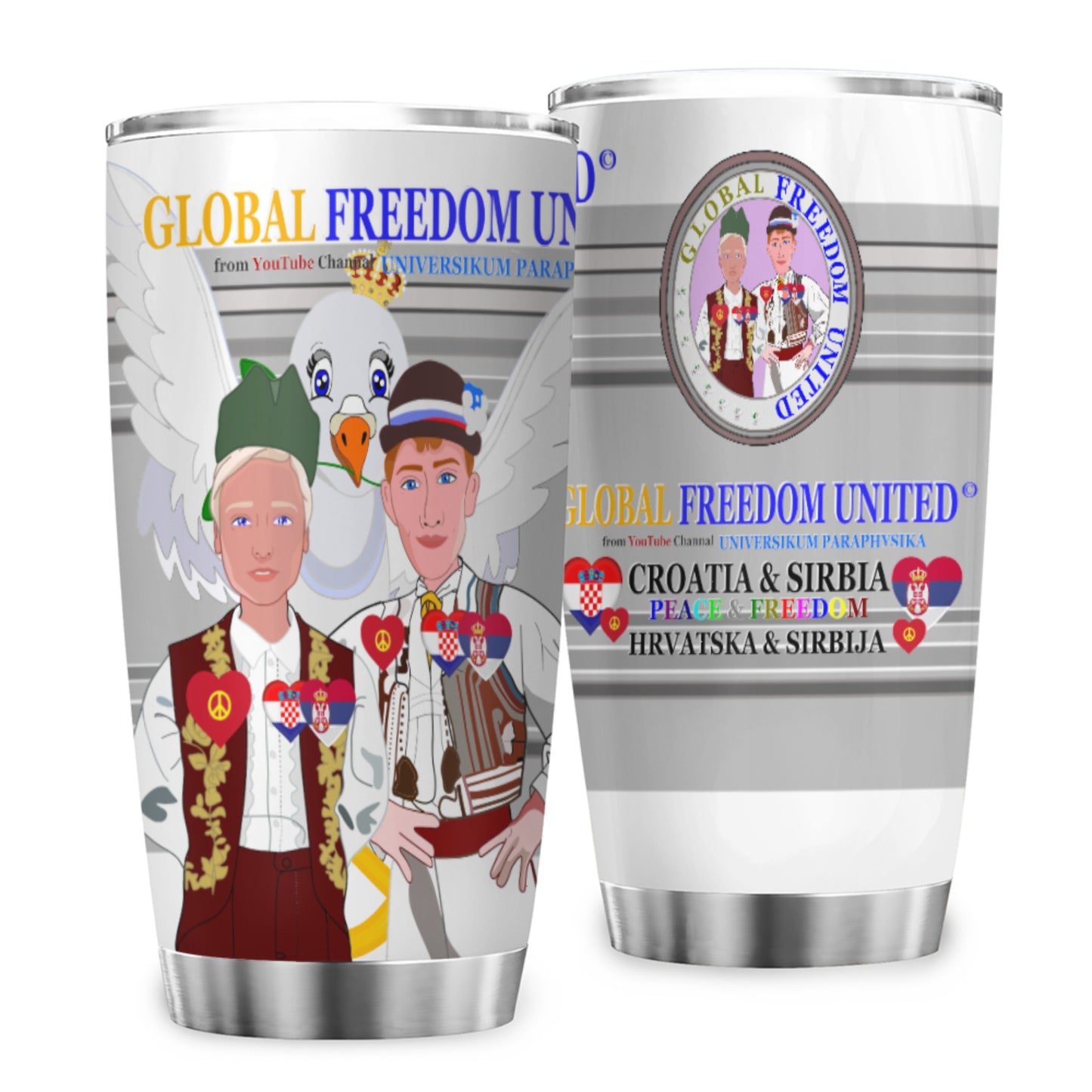 Tumbler Global Freedom United Men Croatia & Serbia Grey