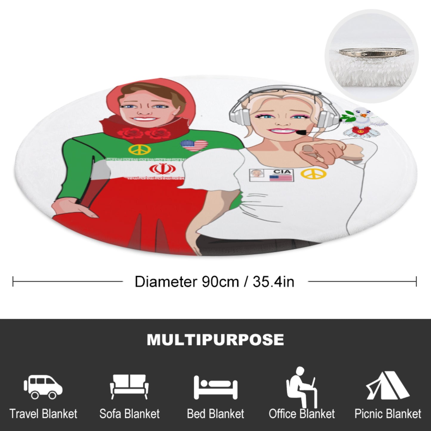 Blankets For Kits Global Freedom United Girls Iran & Usa Old Peace