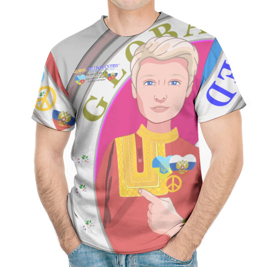 Men´s T-shirt GLOBAL FREEDOM UNITED© Men Ukraina & Russia Grey