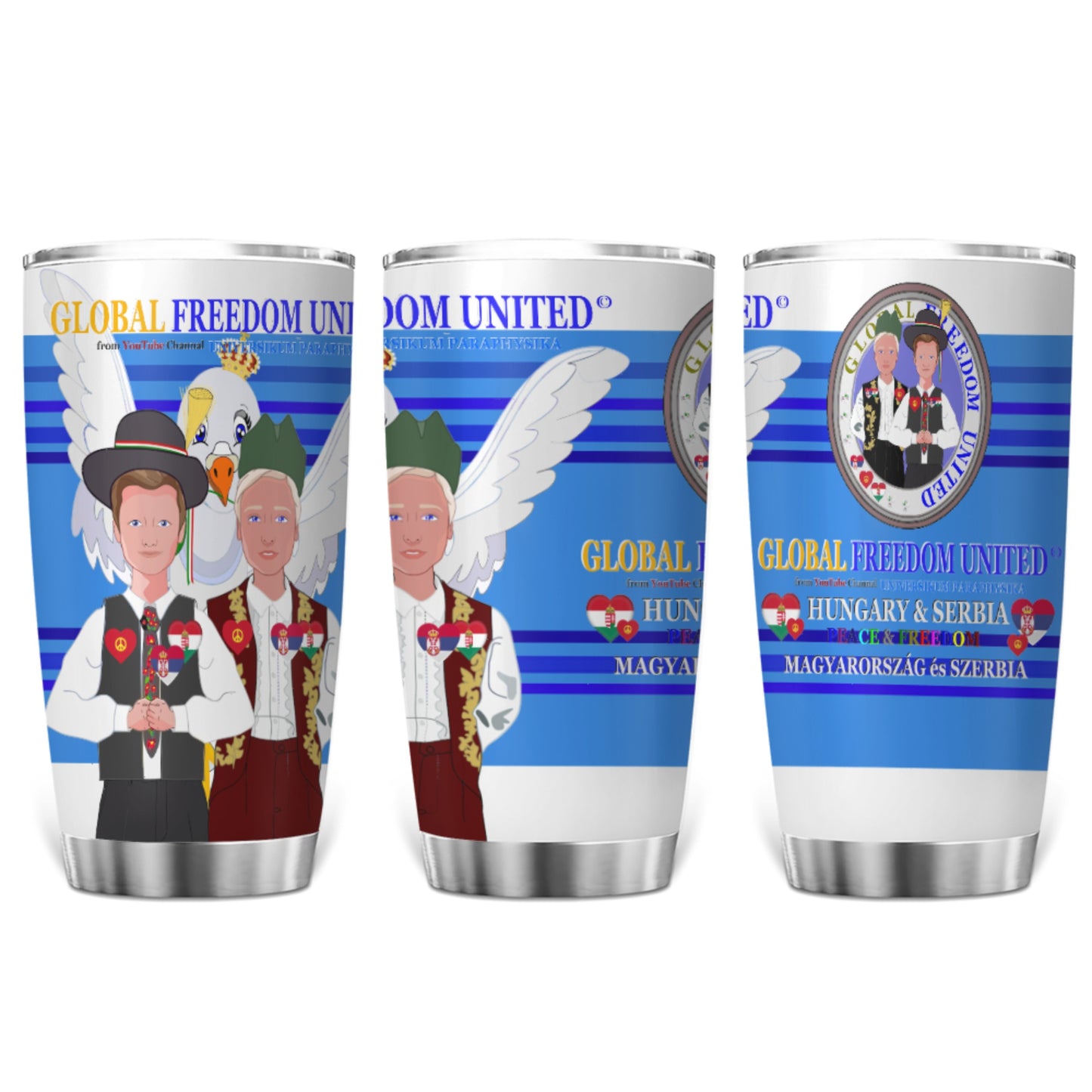 Tumbler GLOBAL FREEDOM UNITED© Men Hungary & Serbia Deep Blue