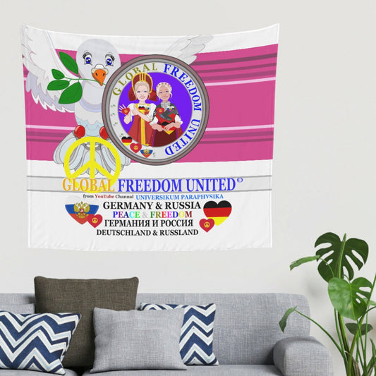 Tapestry Global Freedom United Women Russia & Germany Old Peace Pink