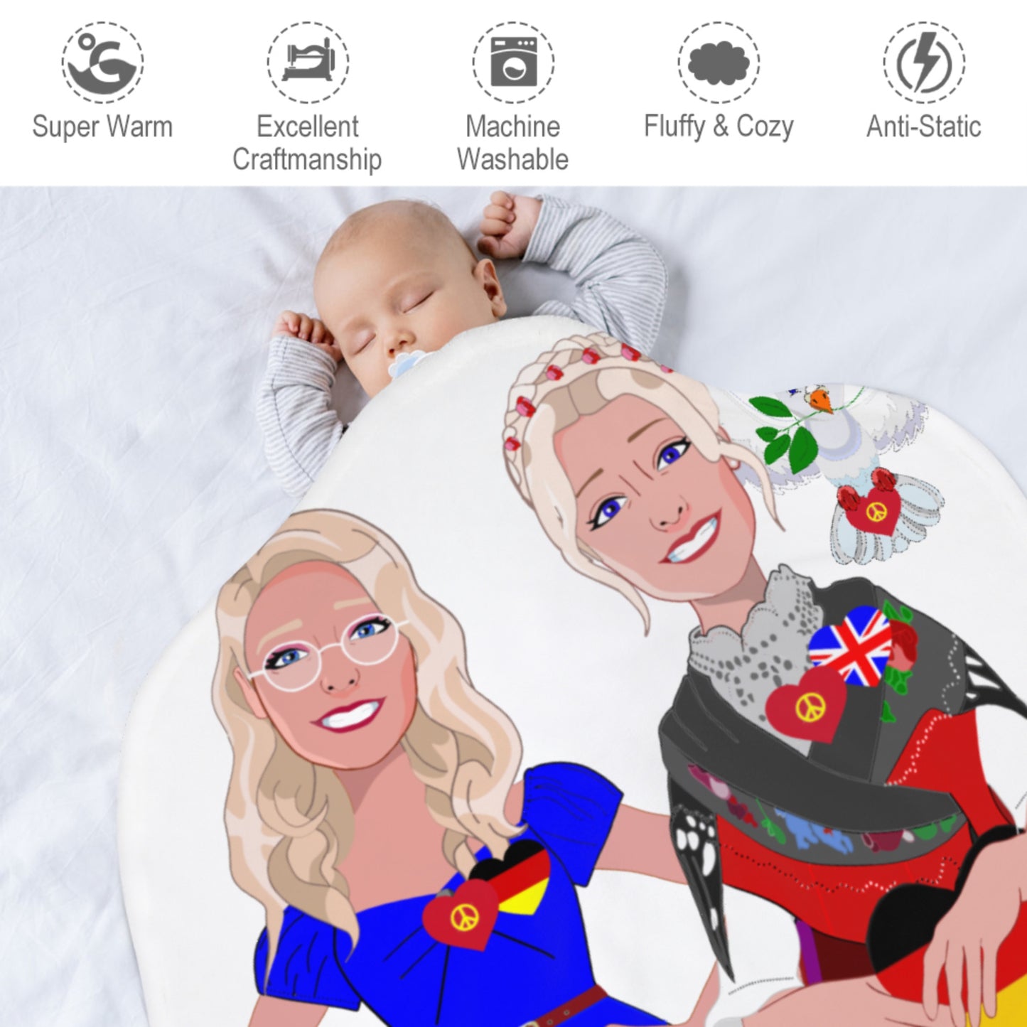 Blankets For Kits Global Freedom United Girls England & Germany Old Peace