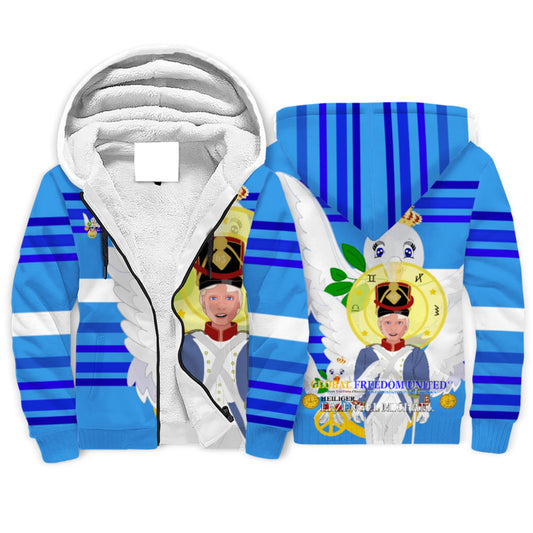 Erzengel Michael Plush Hoodie Global Freedom United Deep Blue
