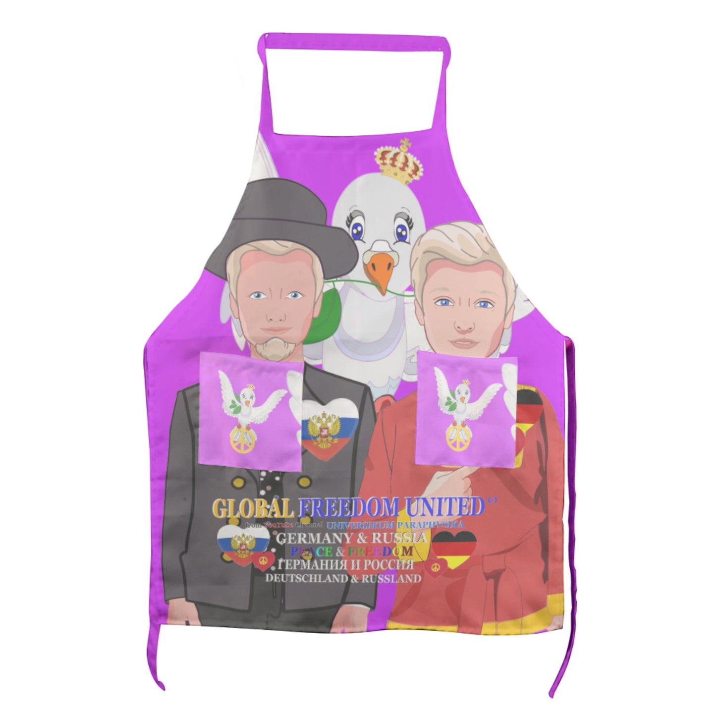 Apron GLOBAL FREEDOM UNITED© Men Russia & Germany Lilac