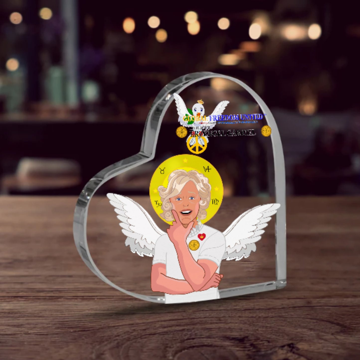 Acrylic Plaque Global Freedom United Archangel Gabriel German