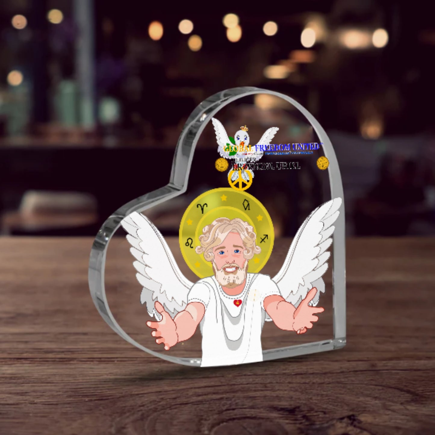 Acrylic Plaque Global Freedom United Archangel Uriel German