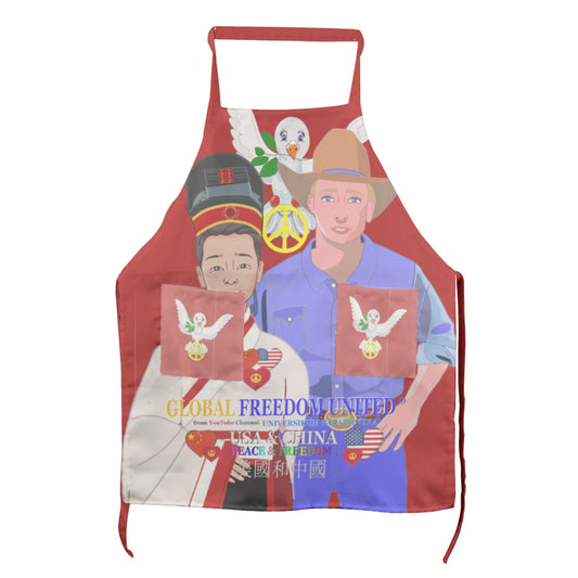 Apron GLOBAL FREEDOM UNITED© Men China & USA Red