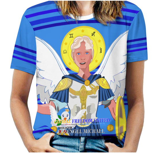 Women´s T-shirt 2 Global Freedom United Archangel Michael Deep Blue