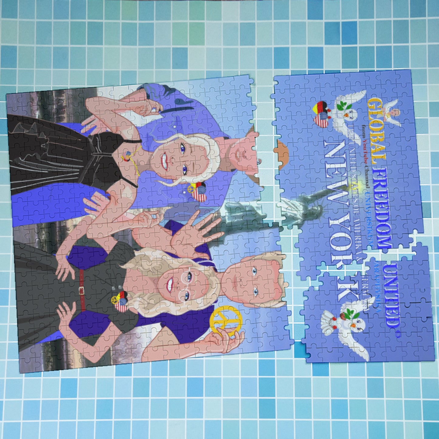 Paper Puzzle Global Freedom United USA & Germany Old Peace Version 1