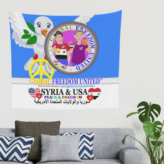 Tapestry Global Freedom United Men Syria & Usa Old Peace Blue