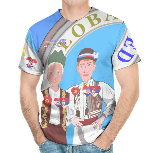 Men´s T-shirt GLOBAL FREEDOM UNITED© Men Croatia & Serbia Blue