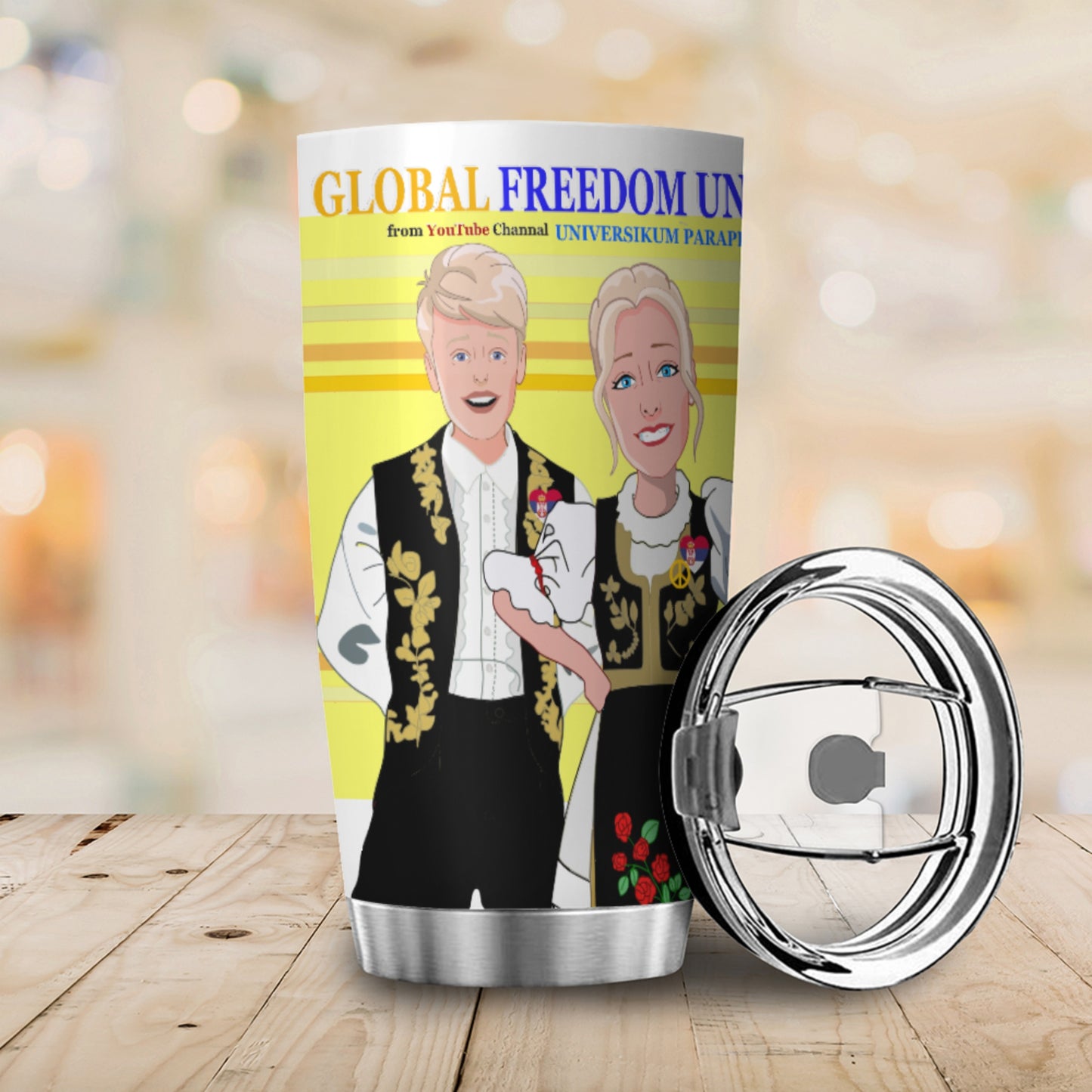 Tumbler Global Freedom United Couple Edition Serbia Black  Yellow
