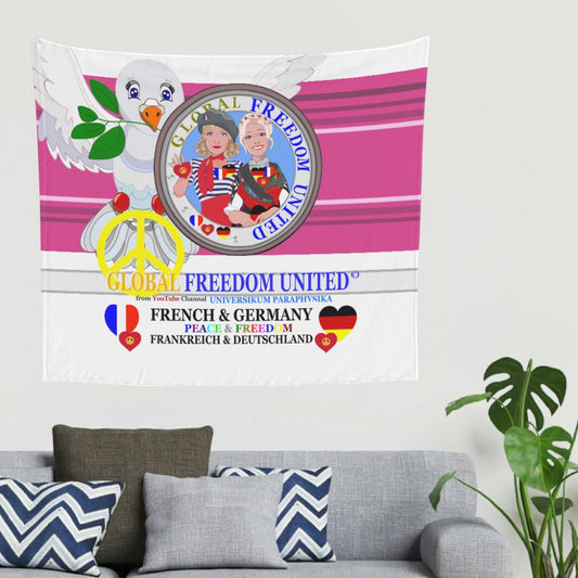 Tapestry Global Freedom United Women French & Germany Old Peace Pink