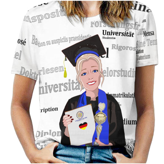 Women´s T-shirt Global Freedom United Student Girl Blond Hair Germany