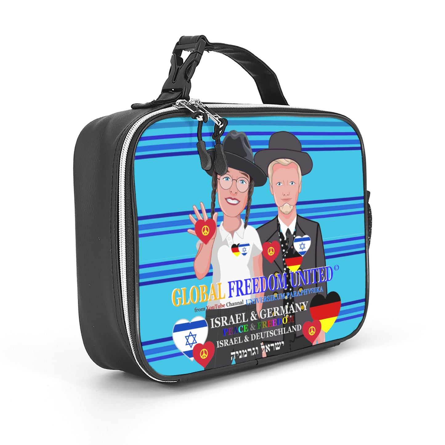 Leather Meal Back GLOBAL FREEDOM UNITED© Men Israel & Germany Blue