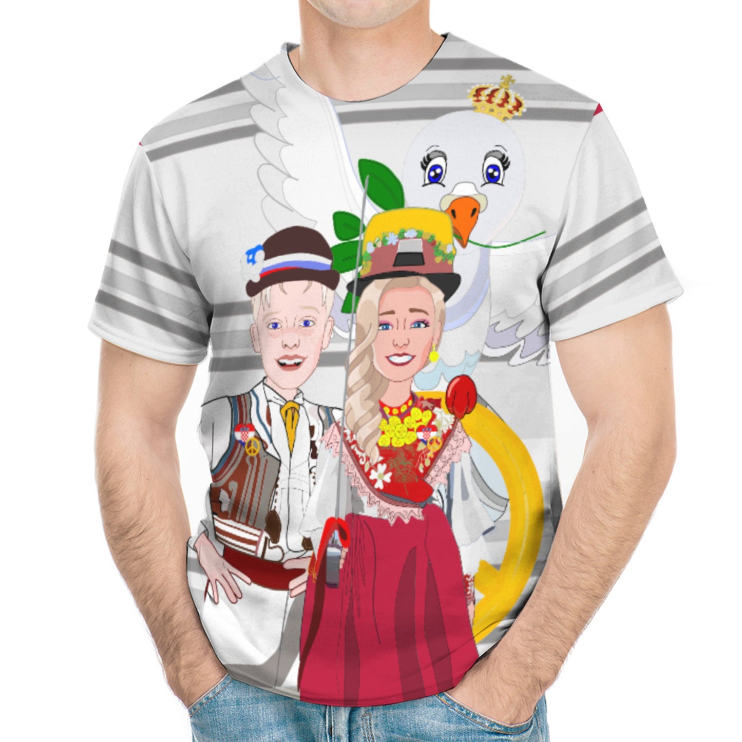 Men´s T-shirt Global Freedom United Couple Edition Croatia  Grey