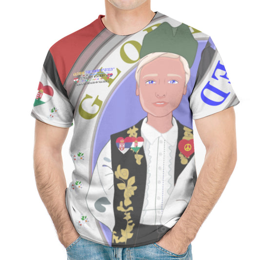 Men´s T-shirt GLOBAL FREEDOM UNITED© Men Serbia & Hungary Red