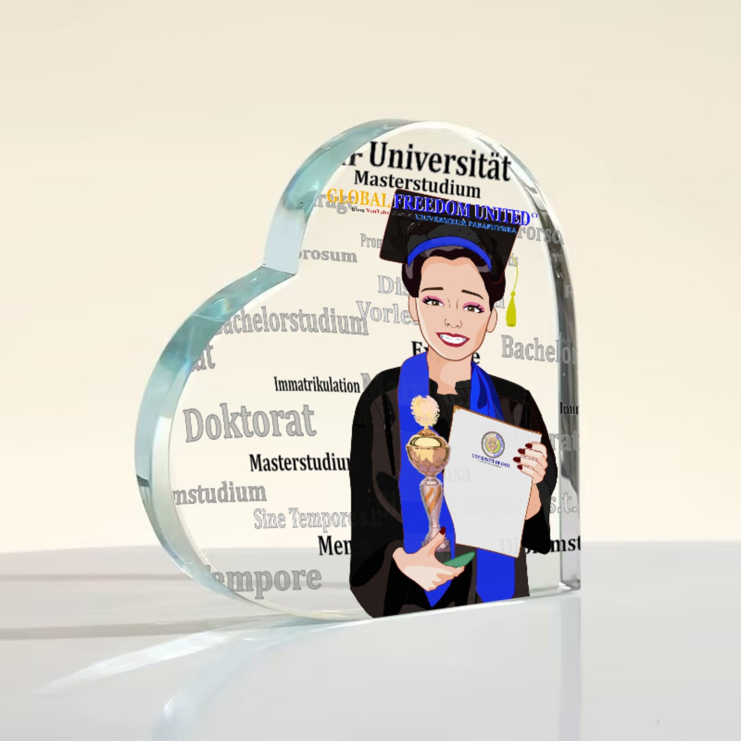 Acryl Heart Global Freedom United Asia Student Girl Cooper Place